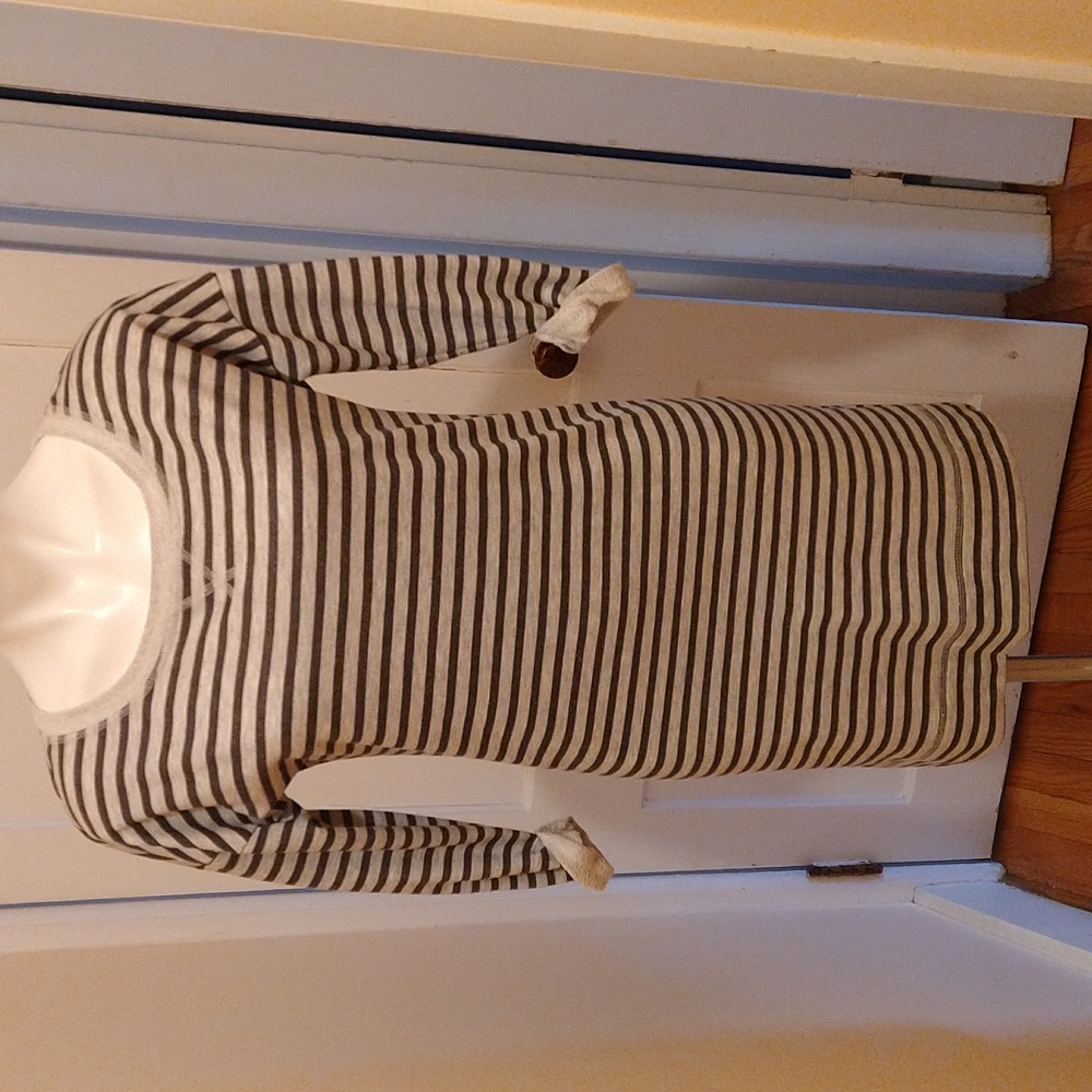 Caslon grey striped sweatshirt dress Sz S